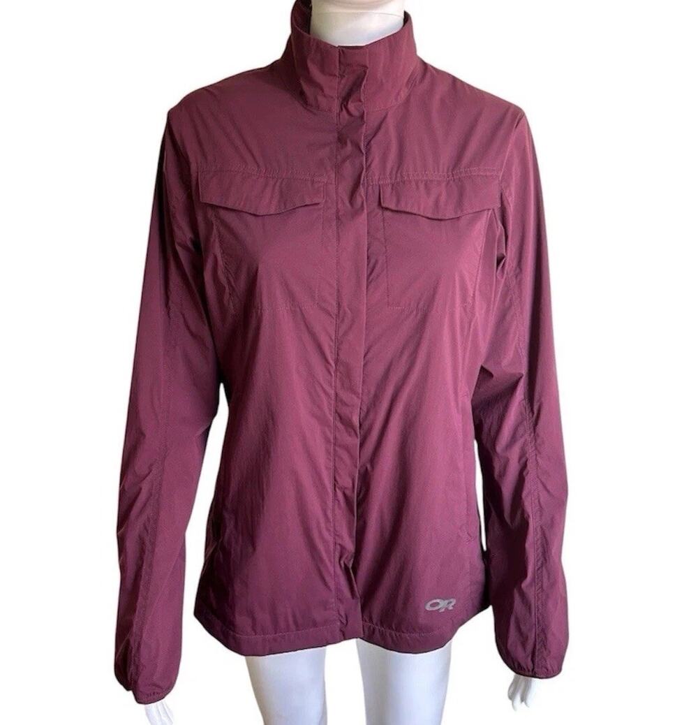 Outdoor Research Microlight Shirt Jacket Womens M Pertex Quantum Air Burgundy